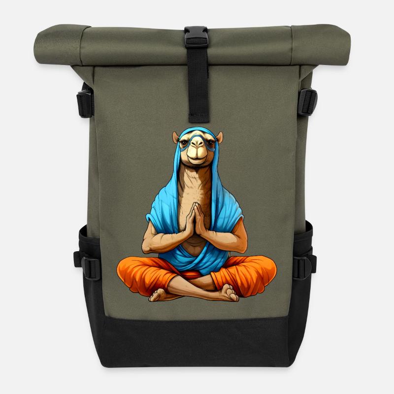 Yoga Kamel - Rolltop Rucksack - Olive/Schwarz