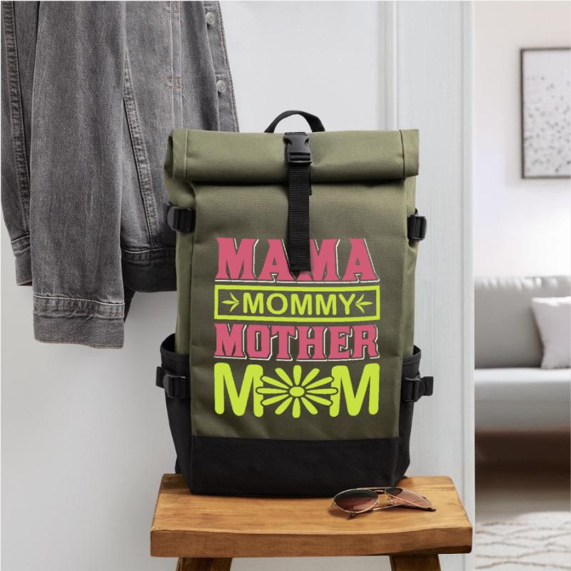 Mama Mama Mama Mama süßes Mutterschaftsgeschenk-Hemd Rolltop Rucksack