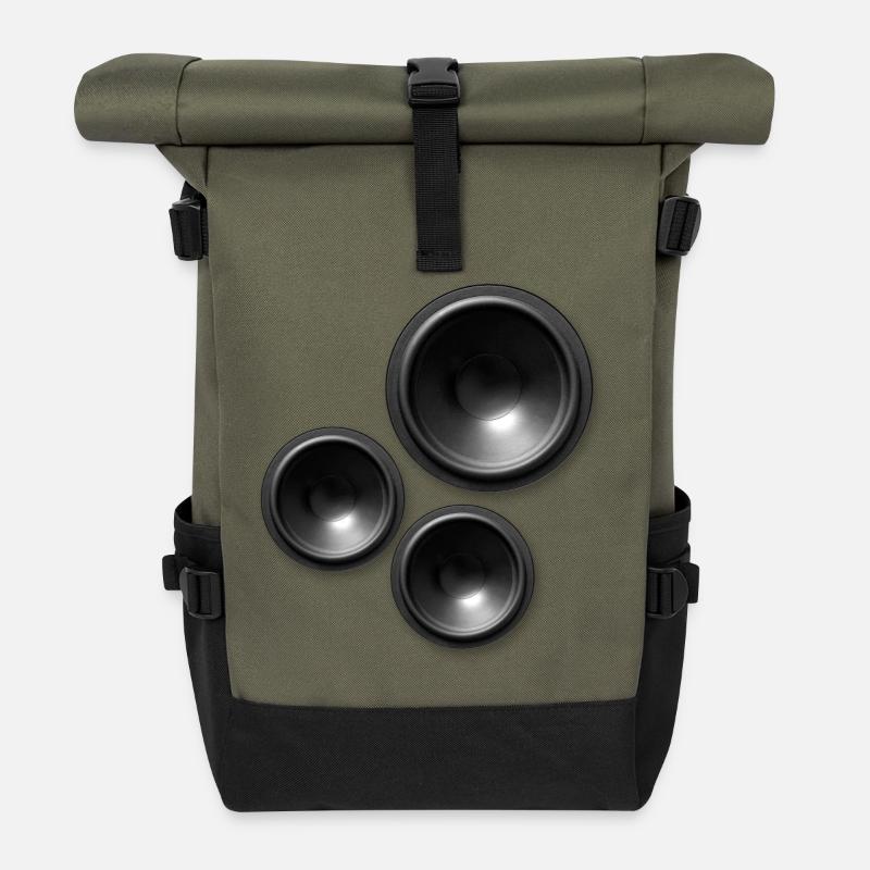 speaker speakers - Roll Top Backpack - olive/black