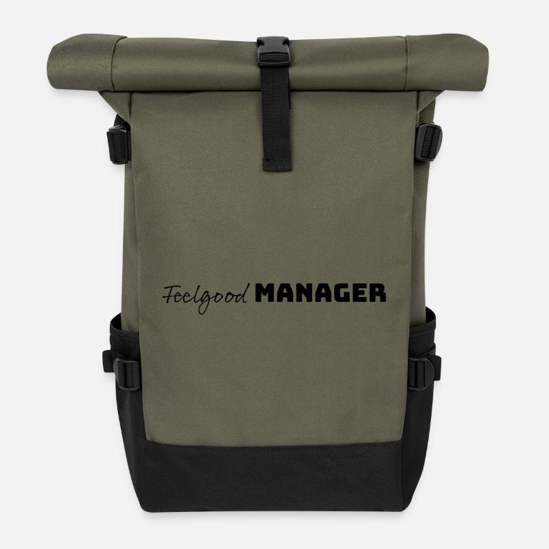 Design Feelgood Manager schwarz - Rolltop Rucksack - Olive/Schwarz