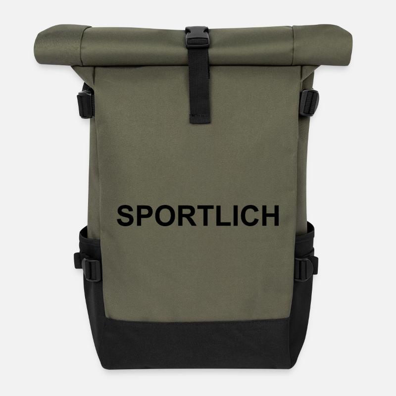 Sportlich - Rolltop Rucksack - Olive/Schwarz