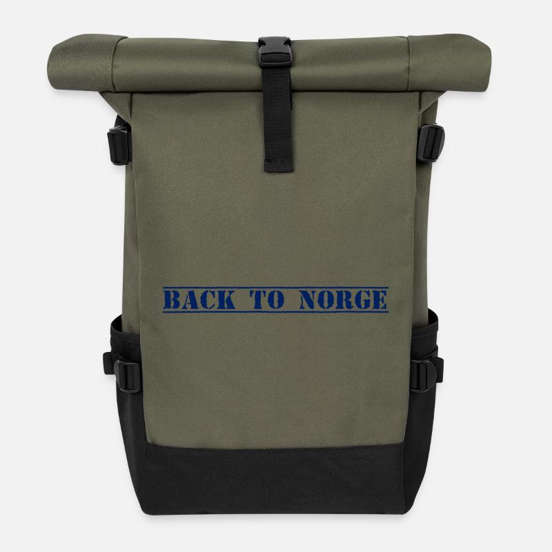 Norge Norwegen - Rolltop Rucksack - Olive/Schwarz