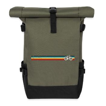 Conception de vélo à rayures arc-en-ciel - Sac à dos roll top - olive/noir - Devant