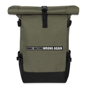 make racism wrong again - Rolltop Rucksack - Olive/Schwarz - Vorne
