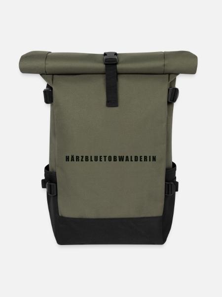 Härzbluetobwalderin Kanton Obwalden - Rolltop Rucksack - Olive/Schwarz