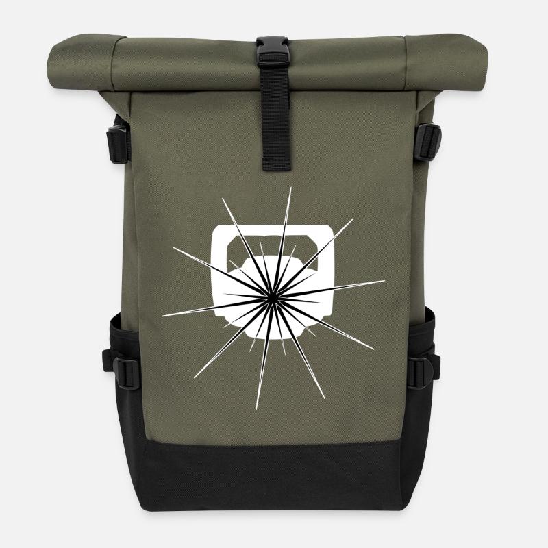 Movinghead-Weiss - Rolltop Rucksack - Olive/Schwarz