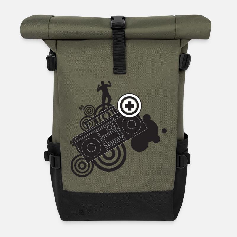 Hip Hop et Funky - Sac à dos roll top - olive/noir