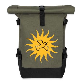 Dove of peace Sun - Roll Top Backpack - olive/black - Front