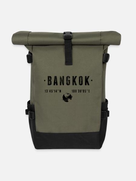 Bangkok - Rolltop Rucksack - Olive/Schwarz