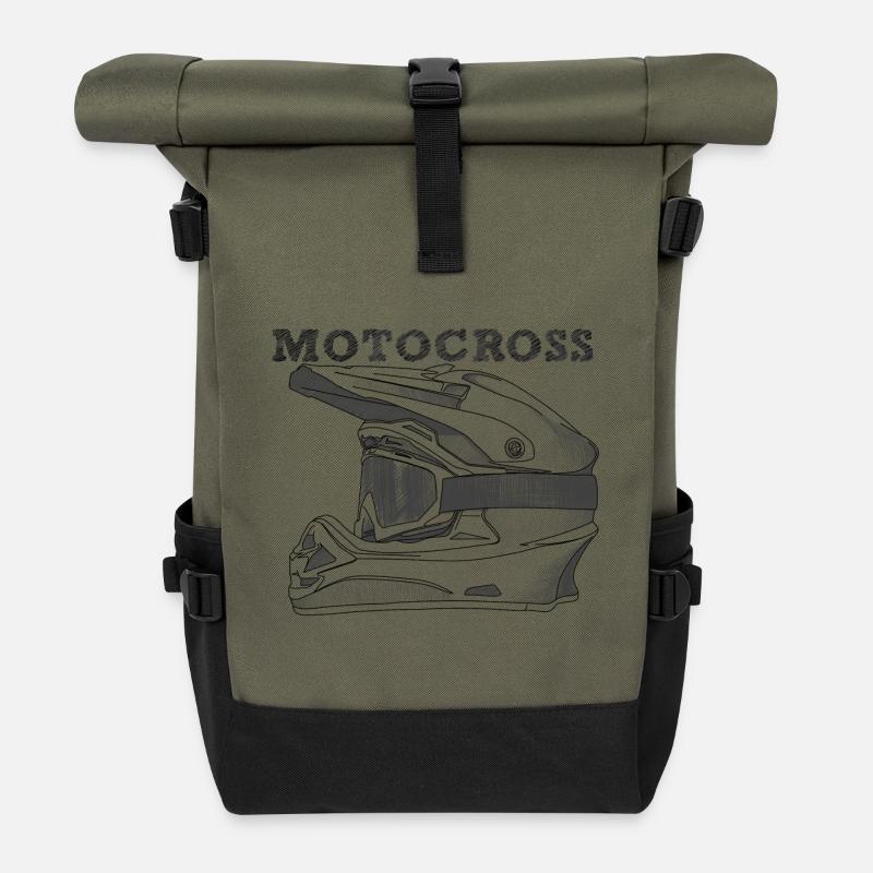 Motocross - Sac à dos roll top - olive/noir