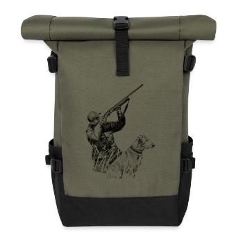 Hunter - Sac à dos roll top - olive/noir - Devant
