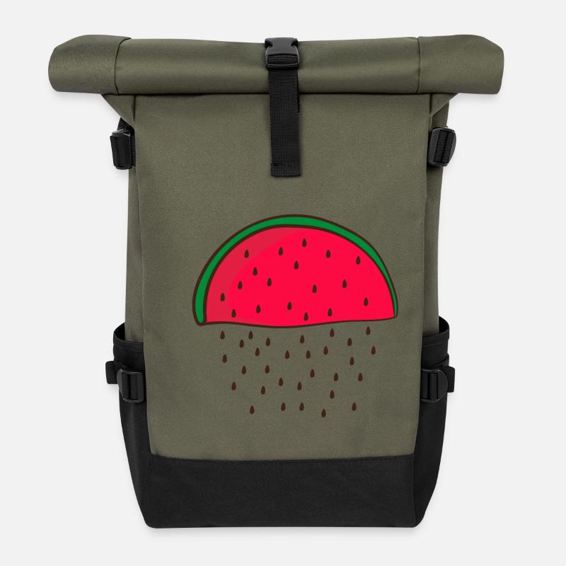 Wassermelone - Rolltop Rucksack - Olive/Schwarz