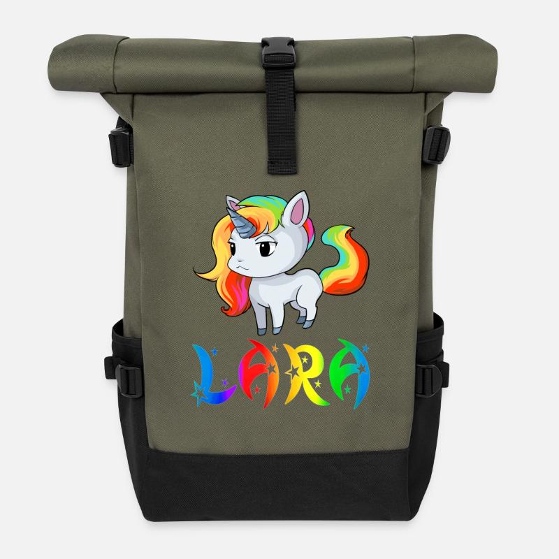 Lara Einhorn - Rolltop Rucksack - Olive/Schwarz