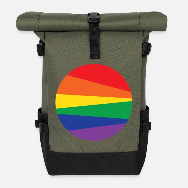 Rainbow-Circle - Rolltop Rucksack - Olive/Schwarz