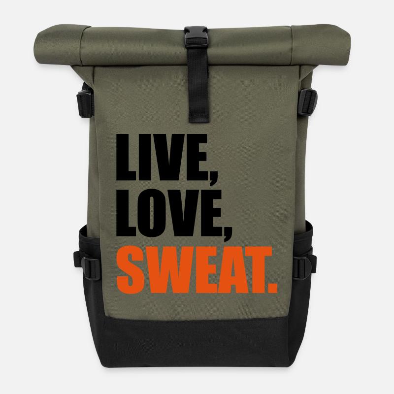 2541614 15384279 sweat - Rolltop Rucksack - Olive/Schwarz