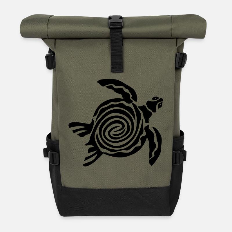turtle schildkröte - Rolltop Rucksack - Olive/Schwarz