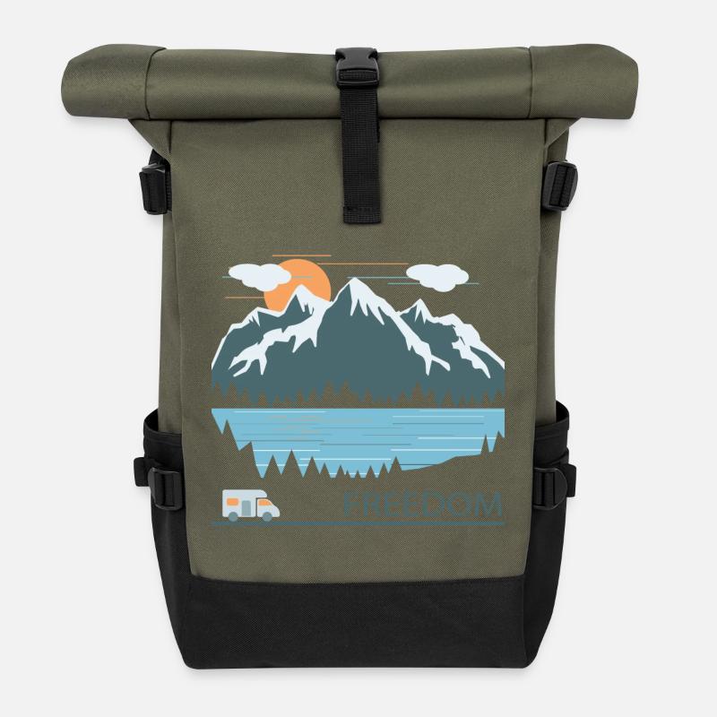 Camping - Rolltop Rucksack - Olive/Schwarz