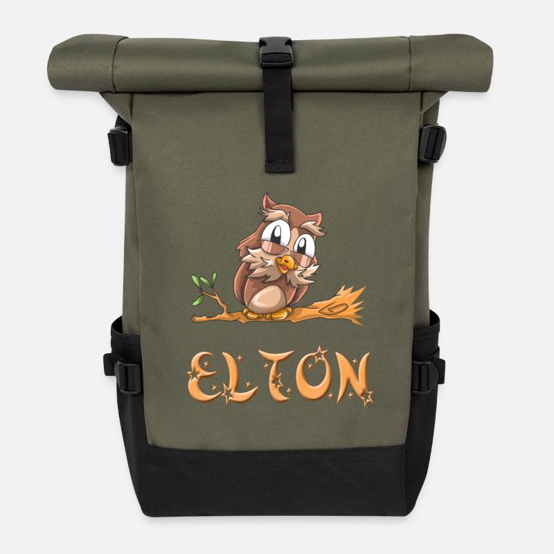 Eule Elton - Rolltop Rucksack - Olive/Schwarz
