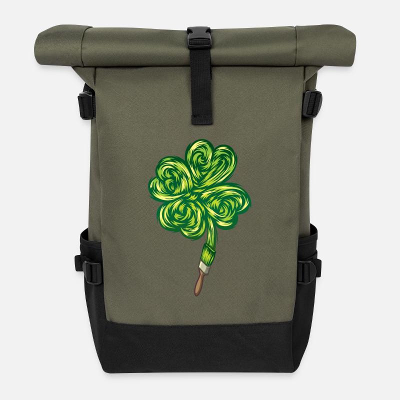 Clover - "I make my own luck" - Sac à dos roll top - olive/noir