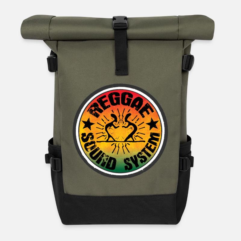 Reggae Soundsystem - Sac à dos roll top - olive/noir