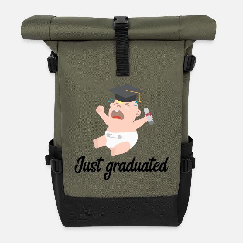 Juste diplômé - Sac à dos roll top - olive/noir