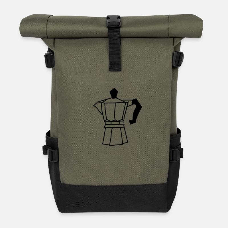 Kaffee - Rolltop Rucksack - Olive/Schwarz