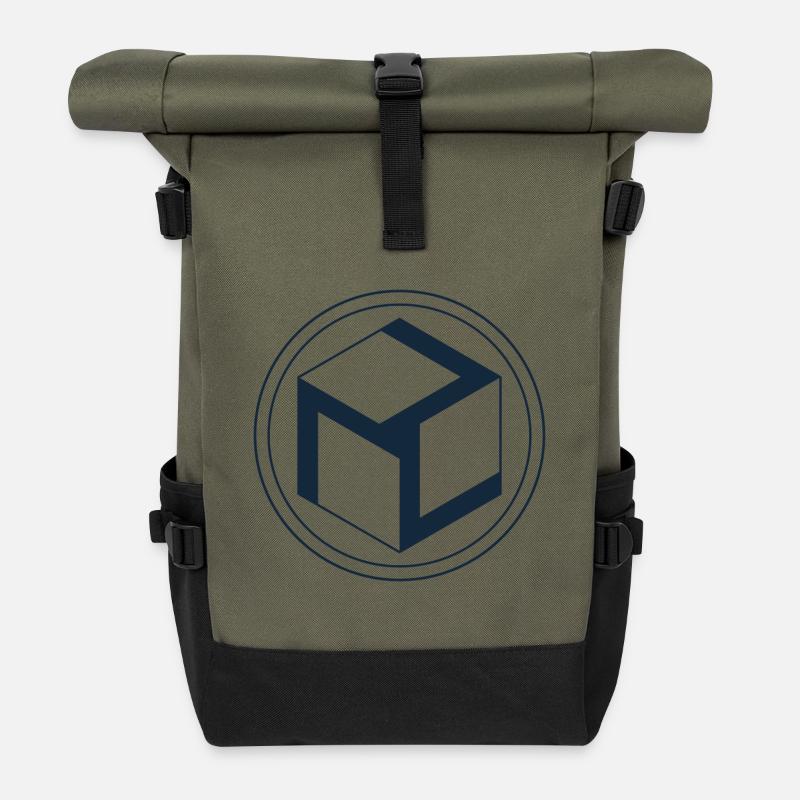 Antahkarana Symbol, Sacred Geometry - Roll Top Backpack - olive/black