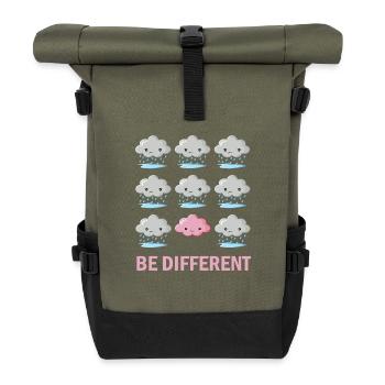 Sei anders - Rolltop Rucksack - Olive/Schwarz - Vorne