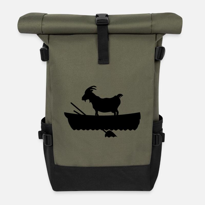 G.O.A.T. Ziege im Boot - Rolltop Rucksack - Olive/Schwarz