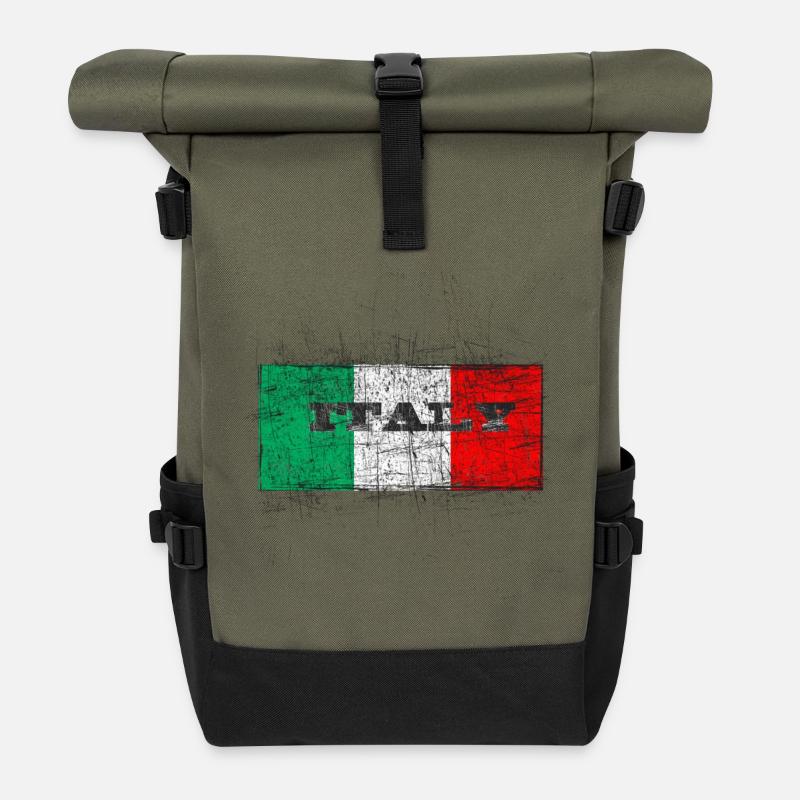 italy - Rolltop Rucksack - Olive/Schwarz