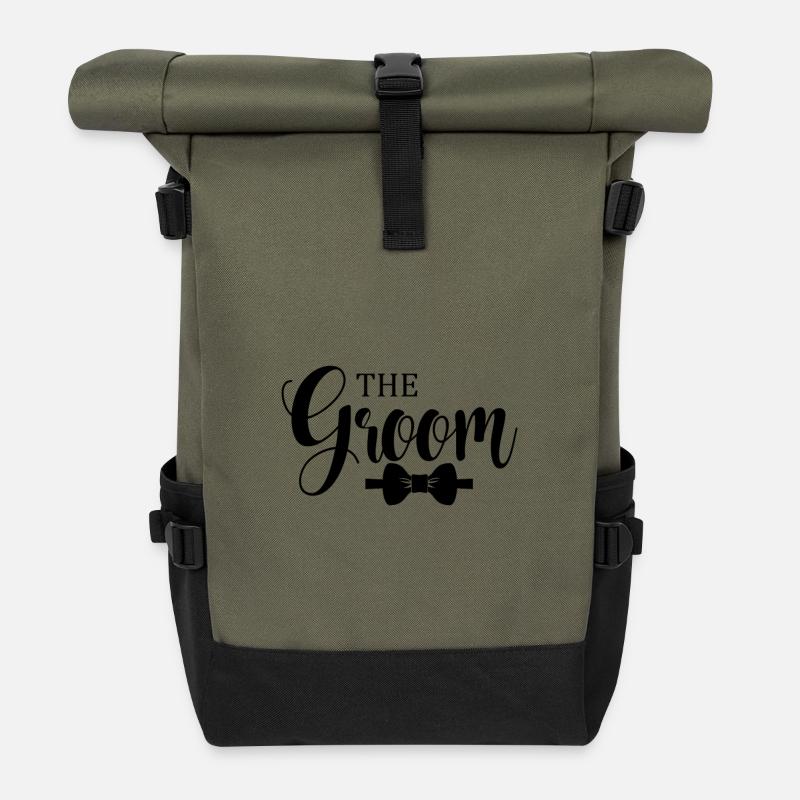 Das minimalistische Design des Bräutigams - Rolltop Rucksack - Olive/Schwarz