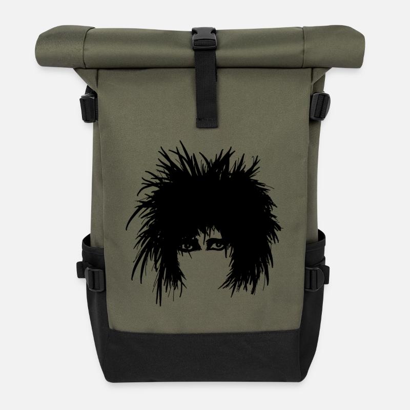 Dark Wave Electro Pop Punk 80er - Rolltop Rucksack - Olive/Schwarz
