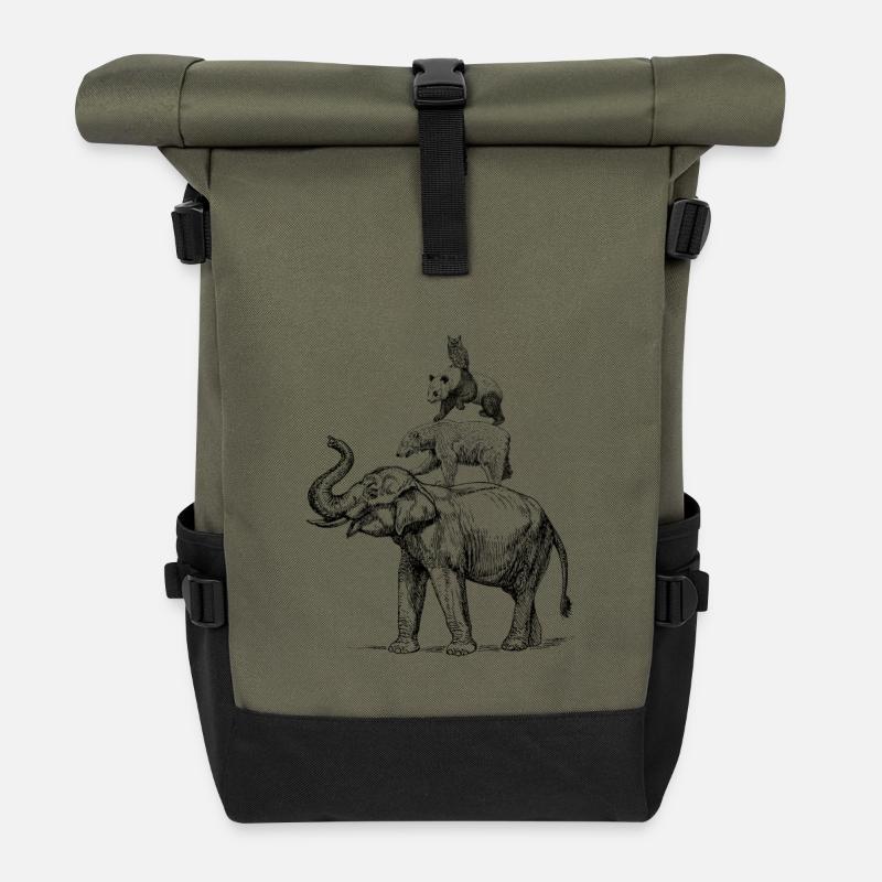 Town Musicians - Roll Top Backpack - olive/black