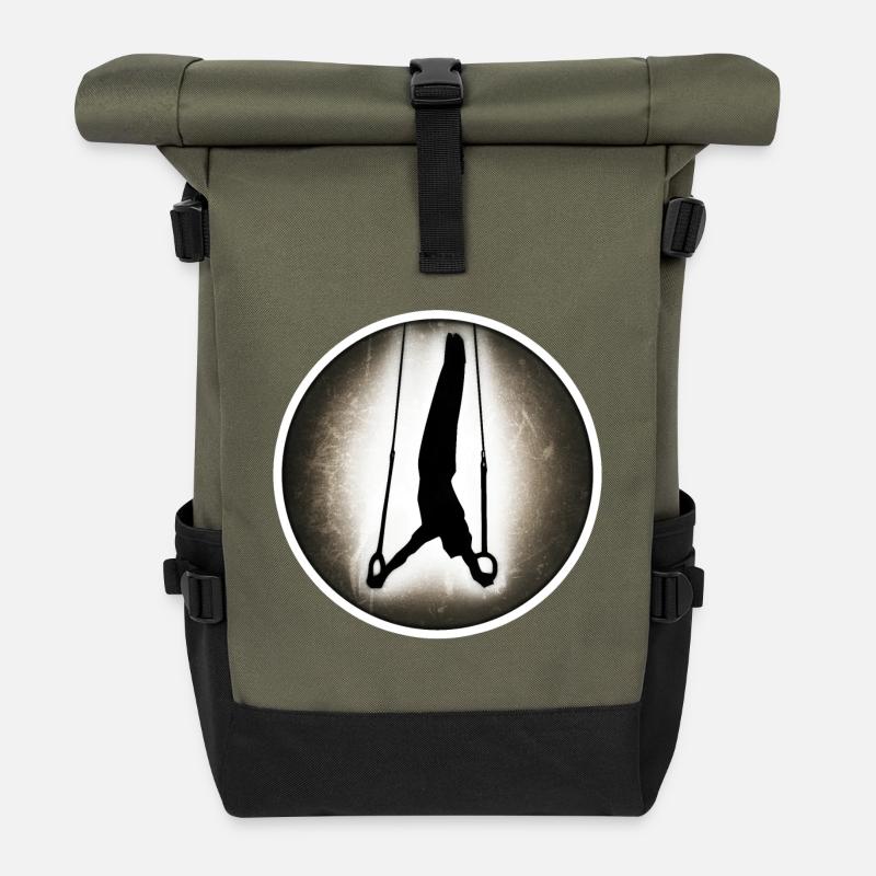 Turnen - Ringe - Rolltop Rucksack - Olive/Schwarz