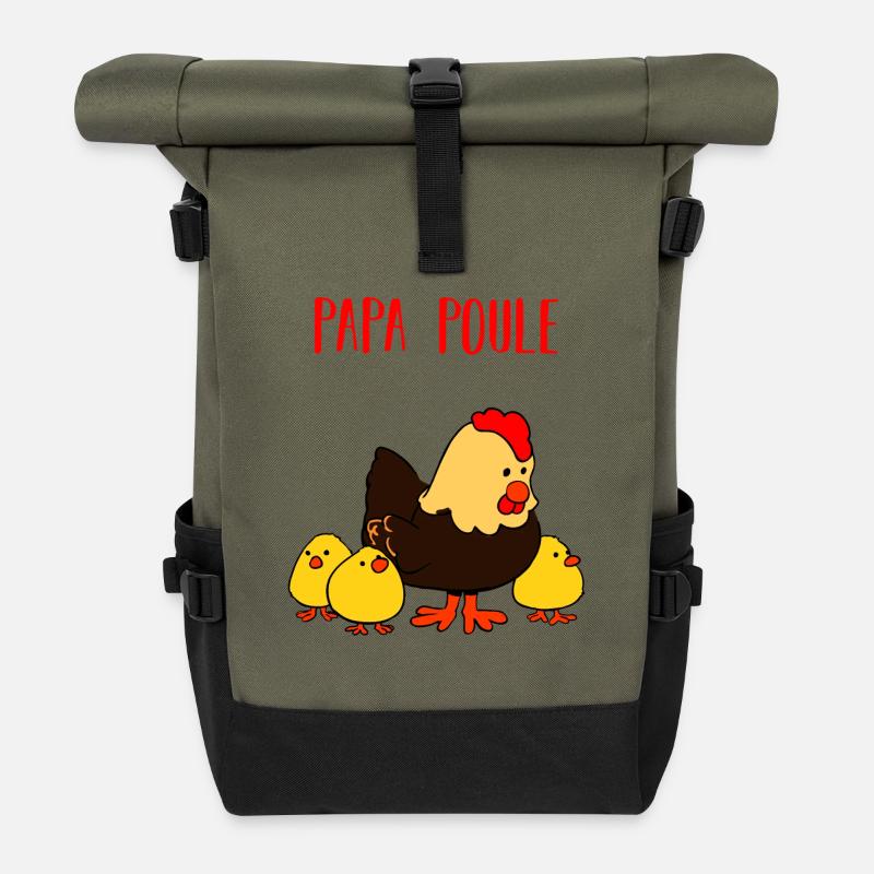 Papa Henne - Rolltop Rucksack - Olive/Schwarz