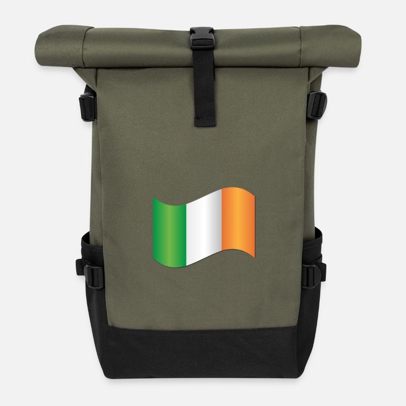 Irish Flag - Roll Top Backpack - olive/black