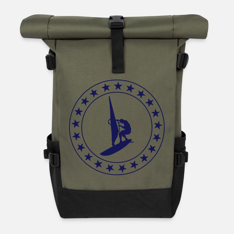 Windsurfing / Windsurfen / Planche à voile - Rolltop Rucksack - Olive/Schwarz