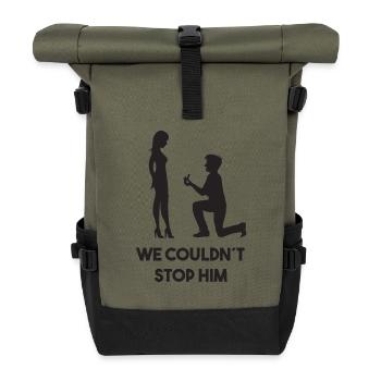 Bachelor Party Funny saying Wedding Party - Roll Top Backpack - olive/black - Front