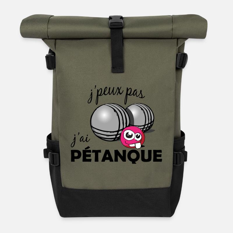 JPEUX PAS JAI PETANQUE - Sac à dos roll top - olive/noir