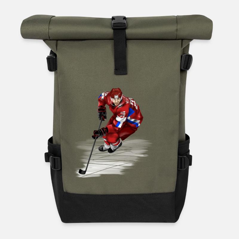 hockey - Roll Top Backpack - olive/black