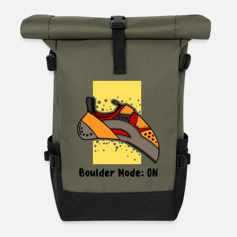 Boulder Boulderer climbing rock climbing mountain sports - Roll Top Backpack - olive/black