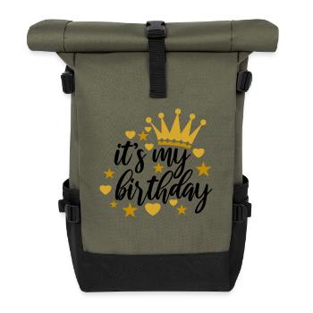 Joyeux anniversaire en disant des dictons - Sac à dos roll top - olive/noir - Devant