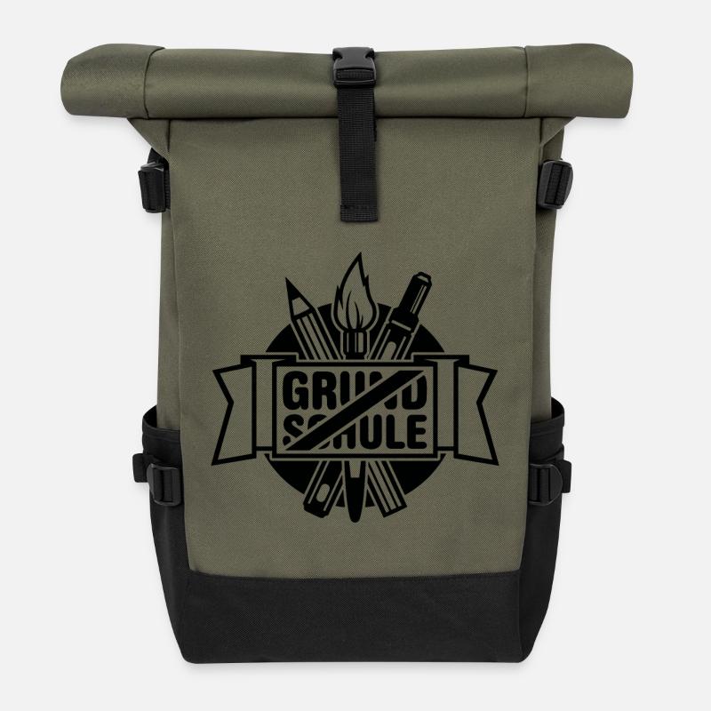 abschluss grundschule - Rolltop Rucksack - Olive/Schwarz