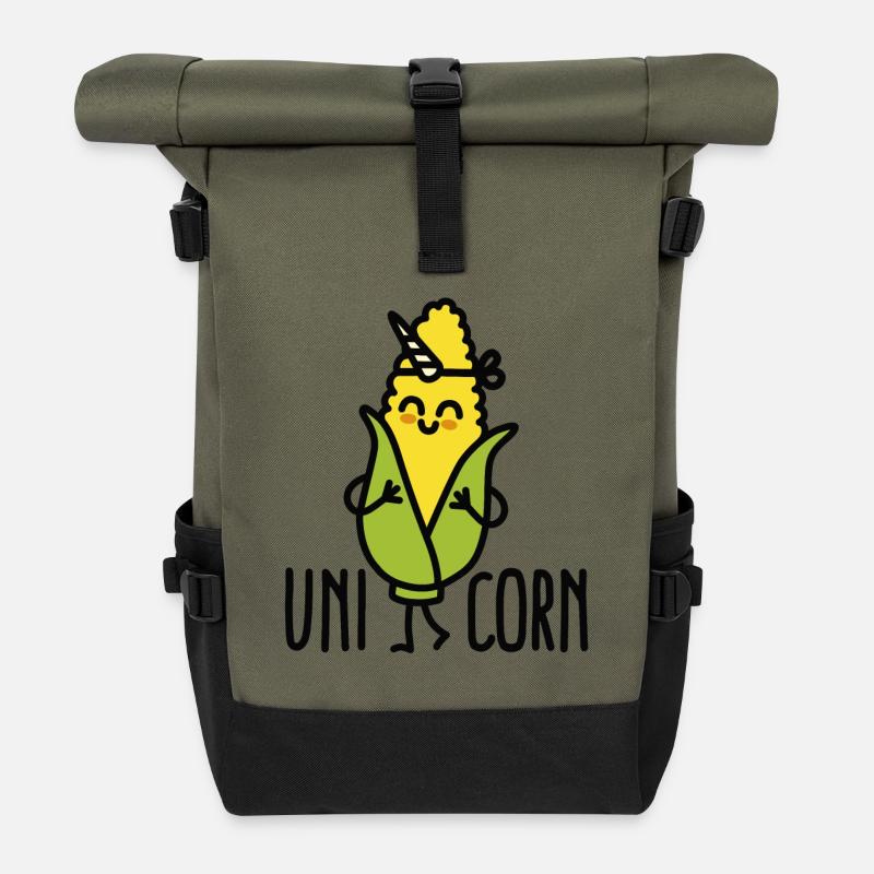 Wannabe uni-corn ( Unicorn ) - Rolltop Rucksack - Olive/Schwarz