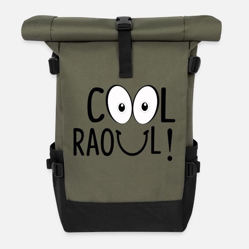 COOL RAOUL ! - Sac à dos roll top - olive/noir