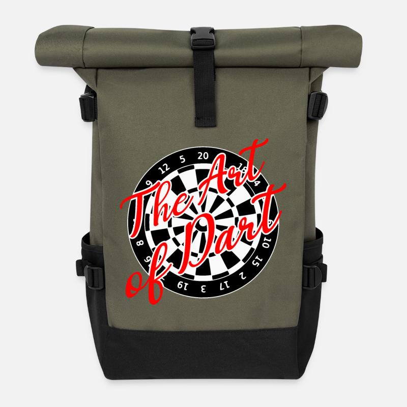 Darts Art Dart Dartboard 180 - Roll Top Backpack - olive/black
