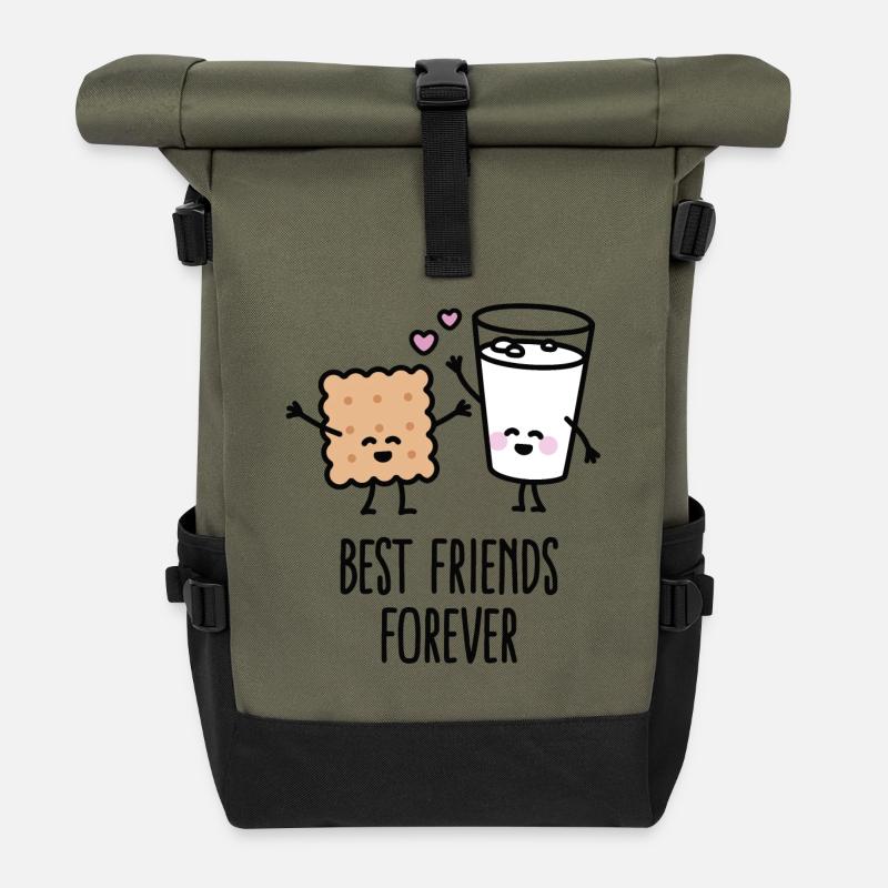 Best friends forever - Rolltop Rucksack - Olive/Schwarz