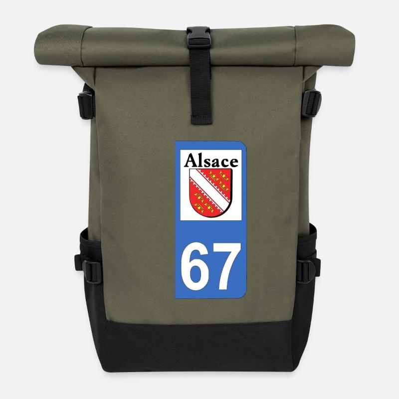 alsace - Sac à dos roll top - olive/noir