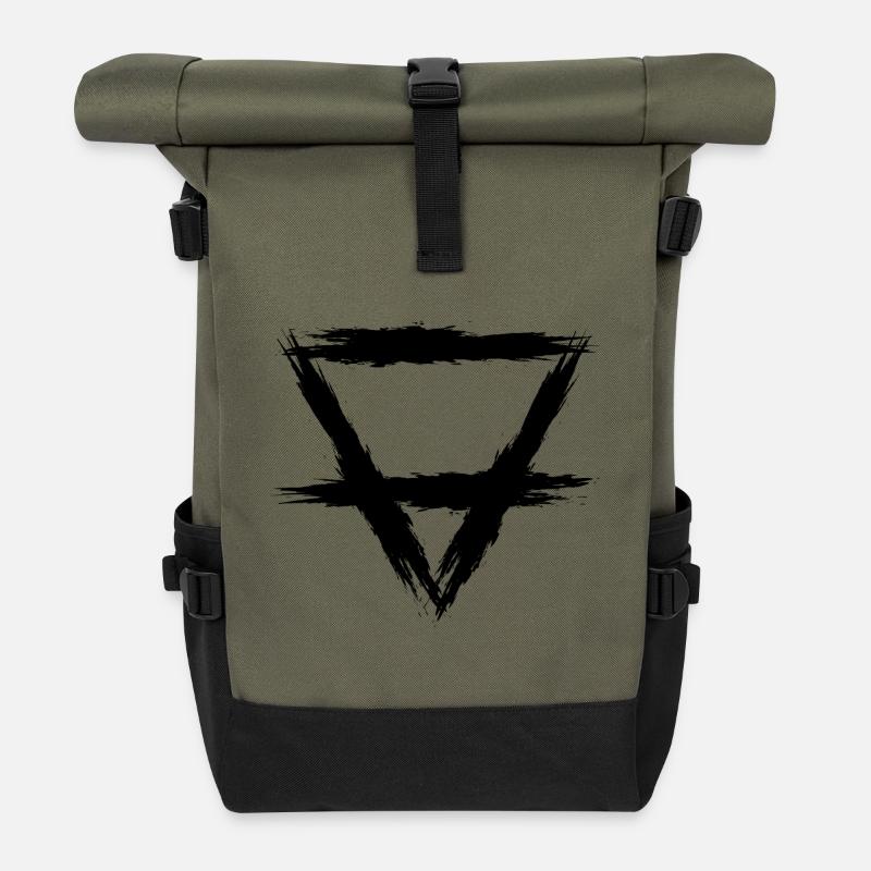 Élément symbole terre - Sac à dos roll top - olive/noir
