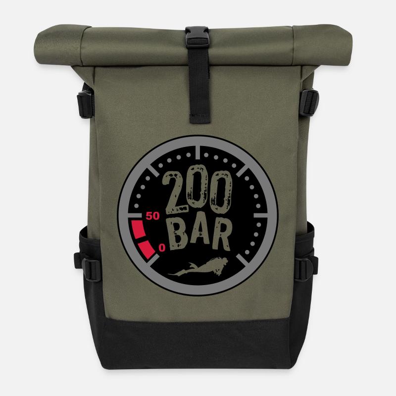 200Bar - Rolltop Rucksack - Olive/Schwarz